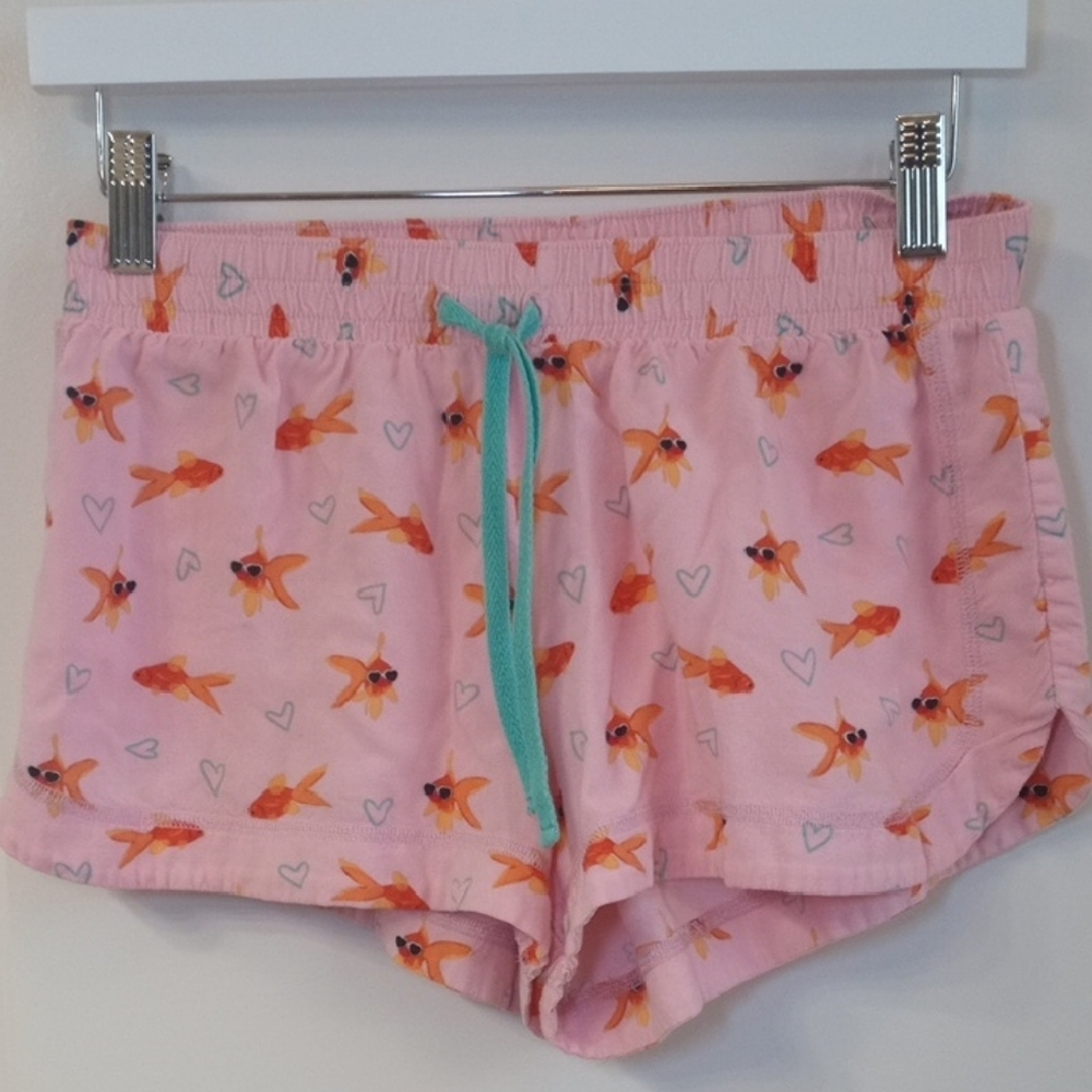 SO Pink Super Cute Goldfish Print Pajama Shorts